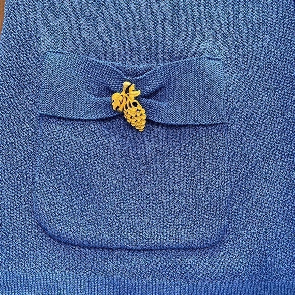 Castleberry women’s vintage knit Roya blueGardigan/ sweater long sleeve . - Picture 3 of 6